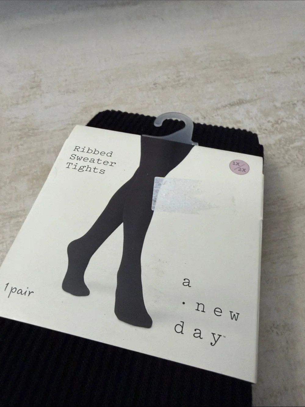 a new day Black Ribbed Sweater Tights